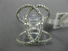 ESTATE LARGE .45CT DIAMOND 14KT WHITE GOLD 3D INFINITY DOUBLE OVAL LOVE RING