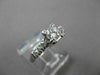 ANTIQUE WIDE .62CT ROUND DIAMOND PLATINUM FISHTAIL ENGAGEMENT RING #23370