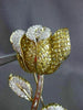 ANTIQUE LARGE 9.35CT DIAMONDS & TOPAZ 18KT TWO TONE GOLD FLOWER PIN BROOCH 21852