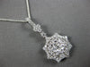 ESTATE LARGE .94CT DIAMOND 18KT WHITE GOLD 3D FLOWER STARBURST FLOATING PENDANT