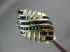 ESTATE LARGE 3.36CT DIAMOND & AAA SAPPHIRE 18KT YELLOW GOLD MULTI ROW LOVE RING