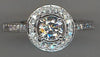 .54CT DIAMOND 18KT WHITE GOLD 3D CLASSIC SOLITAIRE HALO FILIGREE ENGAGEMENT RING