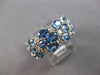 LARGE 4.39CT DIAMOND & AAA SAPPHIRE 14KT WHITE GOLD OVAL & ROUND 3 ROW FUN RING