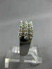 ESTATE WIDE 1CT DIAMOND 14KT WHITE GOLD MULTI ROW SEMI ETERNITY ANNIVERSARY RING
