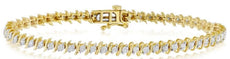 1.90CT DIAMOND 14KT YELLOW GOLD 3D ROUND CLASSIC SHAPE ETERNITY TENNIS BRACELET