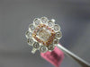 GIA WIDE 1.51CT MULTI COLOR DIAMOND 18K WHITE & ROSE GOLD FLOWER ENGAGEMENT RING