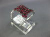 ESTATE LARGE 1.03CT DIAMOND & AAA RUBY 18KT WHITE GOLD 3D CLUSTER FUN RING