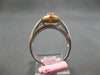 LARGE 1.47CT WHITE PINK & MOCHA DIAMOND 18KT 2 TONE GOLD CLASSIC ENGAGEMENT RING