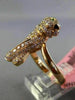 ESTATE LARGE .76CT DIAMOND & AAA TSAVSORITE 18KT ROSE GOLD HAPPY PUPPY FUN RING