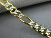 ESTATE LONG 14KT WHITE & YELLOW GOLD DIAMOND CUT FIGARO WOMEN'S BRACELET #22841