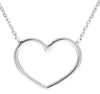 ESTATE 14KT WHITE GOLD 3D CLASSIC SOLID OPEN HEART LOVE NECKLACE