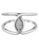 0.05CT DIAMOND 18K WHITE GOLD CLASSIC ROUND CLUSTER MARQUISE SHAPE LOVE KNOT RING