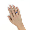 LARGE 3.50CT DIAMOND & AAA SAPPHIRE 18K WHITE GOLD 3D OVAL BAGUETTE & ROUND RING