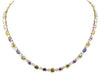 32.41CT DIAMOND & AAA MULTI COLOR SAPPHIRE 18K 2 TONE GOLD OVAL & ROUND NECKLACE