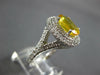 ESTATE 2.37CT DIAMOND & AAA YELLOW SAPPHIRE 14KT WHITE GOLD HALO ENGAGEMENT RING
