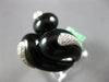 EXTRA LARGE .49CT DIAMOND & AAA ONYX 18KT WHITE GOLD MULTI LEAF CRISS CROSS RING