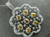 EXTRA LARGE 4.96CT WHITE & FANCY YELLOW DIAMOND 18KT 2 TONE GOLD FLOWER PENDANT