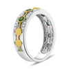 .42CT DIAMOND & TSAVORITE 14K WHITE GOLD FILIGREE SEMI ETERNITY ANNIVERSARY RING