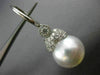 ESTATE LARGE .70CT DIAMOND & AAA SOUTH SEA PEARL 18K WHITE GOLD HANGING EARRINGS