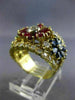 LARGE 3.80CT DIAMOND AAA MULTI GEM 18KT YELLOW GOLD 3D MULTI FLOWER FUN RING E/F
