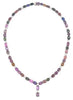 LARGE 67.15CT DIAMOND & AAA MULTI COLOR SAPPHIRE 18KT WHITE GOLD LARIAT NECKLACE