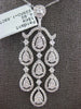 ESTATE LARGE 1.68CT DIAMOND 18K WHITE GOLD CHANDELIER TEAR DROP FLOATING PENDANT