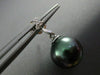 ESTATE .06CT DIAMOND 14KT WHITE GOLD AAA TAHITIAN PEARL 3 STONE HANGING EARRINGS