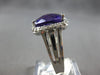LARGE 5.15CT DIAMOND & AAA AMETHYST 14KT WHITE GOLD 3D CUSHION & ROUND HALO RING
