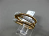 ESTATE .27CT DIAMOND 18KT WHITE & ROSE GOLD 3D 3 ROW CRISS CROSS FLEXIBLE RING