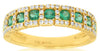 ESTATE .79CT DIAMOND & AAA EMERALD 14KT YELLOW GOLD 3D ROUND SQUARE FUN RING