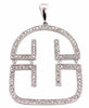 ESTATE .71CT DIAMOND 18KT WHITE GOLD DOUBLE BAR SEMI CIRCULAR FLEXIBLE PENDANT