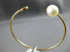 .14CT DIAMOND & SOUTH SEA PEARL 18KT YELLOW GOLD ROUND FLEXIBLE BANGLE BRACELET