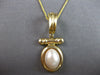 ESTATE LARGE AAA MOTHER OF PEARL 14KT YELLOW GOLD OVAL ENHANCER FLOATING PENDANT