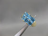 ESTATE 2CTW SQUARE BLUE TOPAZ YELLOW GOLD SQUARE FLOWER RING #20326