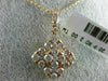 ESTATE LARGE 2.0CT ROUND DIAMOND 14K ROSE GOLD 3D SQUARE FLOWER FLOATING PENDANT