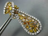 EXTRA LARGE 10.28CT WHITE & MULTI COLOR DIAMOND 18K 2 TONE GOLD HANGING EARRINGS