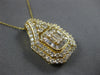 EXTRA LARGE 2.2CT DIAMOND 14KT YELLOW GOLD ROUND & BAGUETTE DOUBLE HALO PENDANT