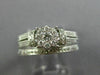 ESTATE WIDE .50CT DIAMOND 14KT WHITE GOLD 3D ROUND FILIGREE ENGAGEMENT RING SET