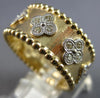 WIDE .44CT DIAMOND 14KT YELLOW GOLD MULTI FLOWER MATTE & SHINY ETERNITY FUN RING
