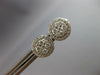 ESTATE .51CT DIAMOND 14KT WHITE GOLD 3D CLASSIC CLUSTER FLOWER STUD EARRINGS