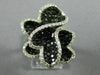 ESTATE LARGE 3.96CT WHITE & BLACK DIAMOND 14K WHITE GOLD MULTI HEART FLOWER RING
