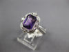 1.4CT DIAMOND & AAA AMETHYST 14K WHITE GOLD 3D EMERALD CUT FILIGREE OCTAGON RING