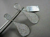 ANTIQUE EXTRA LARGE 3.35CT DIAMOND 18KT WHITE GOLD PEAR SHAPE HANGING EARRINGS