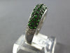 WIDE .90CT DIAMOND & TSAVORITE 14K WHITE GOLD MULTI ROW WEDDING ANNIVERSARY RING