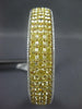 EXTRA LARGE 18.60CT WHITE & FANCY YELLOW DIAMOND 18KT WHITE GOLD BANGLE BRACELET