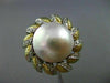 ANTIQUE MASSIVE .35CT DIAMOND 18K TWO TONE GOLD AAA MABE PEARL FLOWER RING 25403