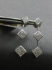 1.0CT DIAMOND 14KT WHITE GOLD PRINCESS INVISIBLE SQUARE JOURNEY HANGING EARRINGS