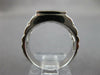 WIDE .86CT DIAMOND & AAA SAPPHIRE 18K WHITE GOLD PRINCESS SQUARE MENS RING 27175