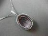 ESTATE LARGE 6.27CT DIAMOND & PINK TOPAZ 14KT GOLD 3D OVAL HALO FLOATING PENDANT