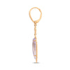 3.93CT DIAMOND & AAA AMETHYST 14K ROSE GOLD TEAR DROP LEVERBACK HANGING EARRINGS
